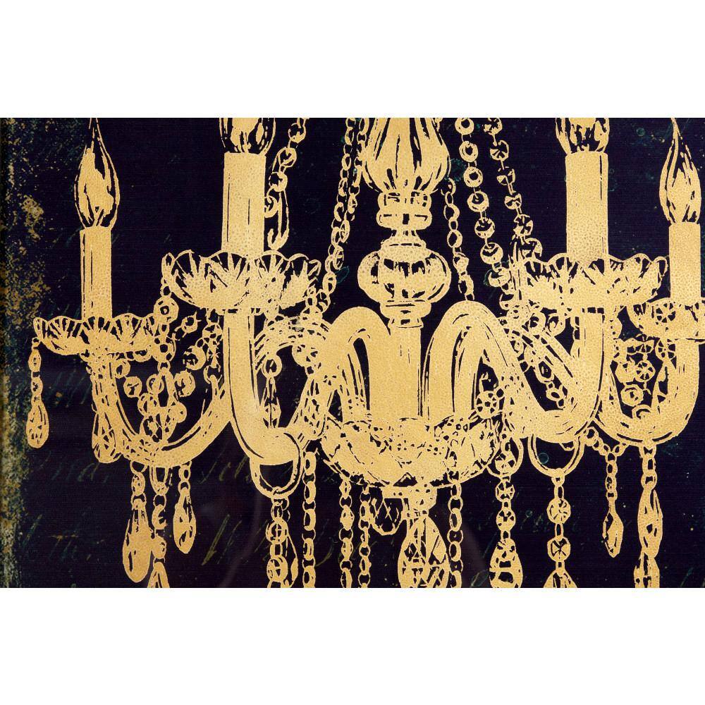 Set of 2 Gold Framed Abstract Chandelier Wall Art