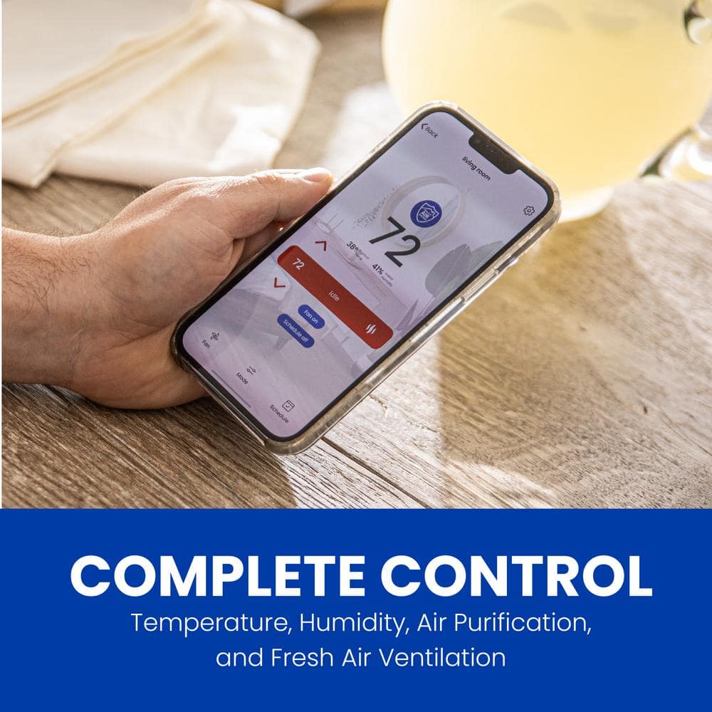 Black Rectangular Wi-Fi Programmable Touchscreen Thermostat