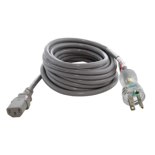 AC WORKS 4 ft. 10 Amp 18/3 Medical Grade Power Cord with C13 Connector
