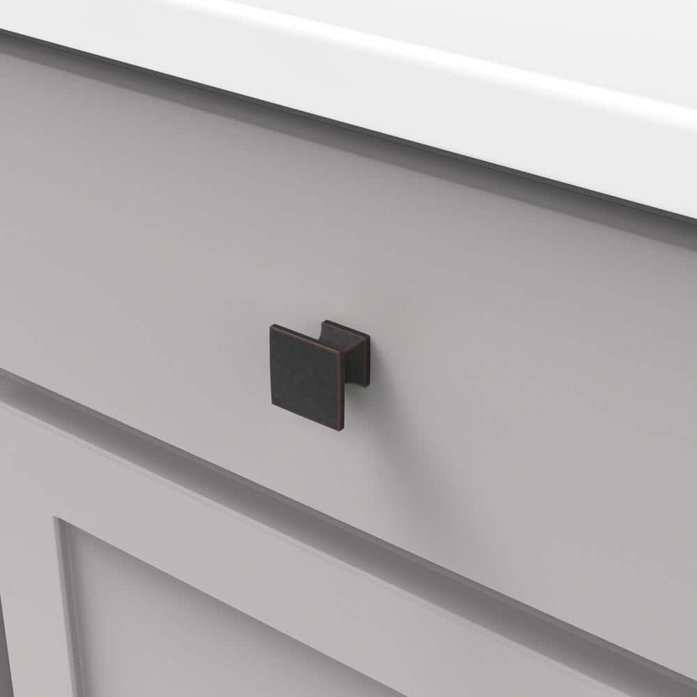 1-1/4 Inch Square Oil Rubbed Bronze Cabinet Knob