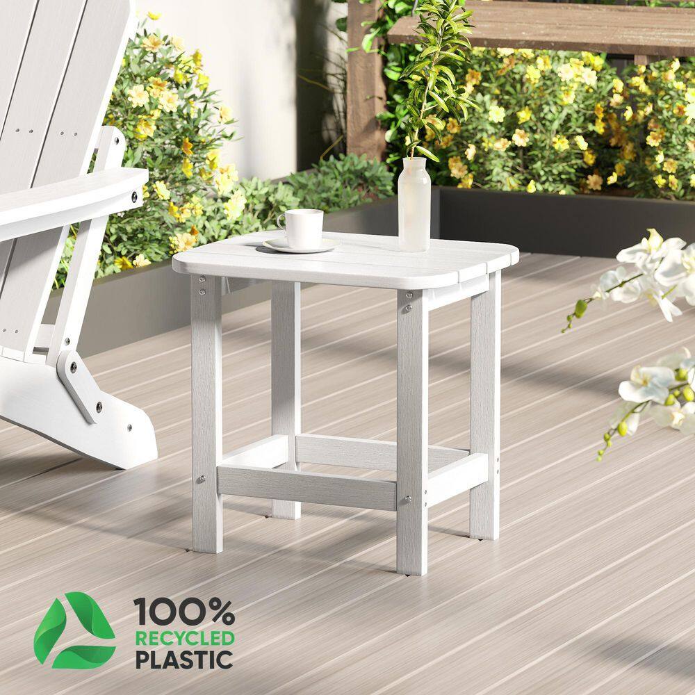 White Plastic Outdoor Side Table, Patio Adirondack Square End Table, Weather Resistant price history on PriceWatchPro
