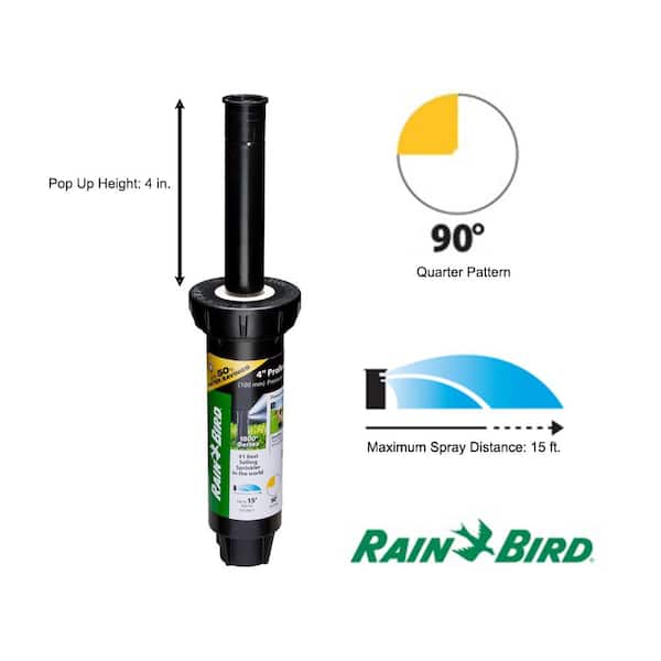1800 Series 4 in. Pop-Up Dual Spray PRS Sprinkler, Quarter Circle Pattern, Adjustable 8-15 ft. SAM
