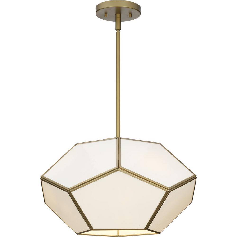 Latham Vintage Gold Geometric Glass Flush Mount Light