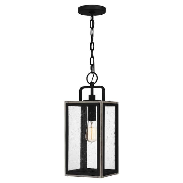 Quoizel Bramshaw 1-Light Matte Black Outdoor Pendant Light