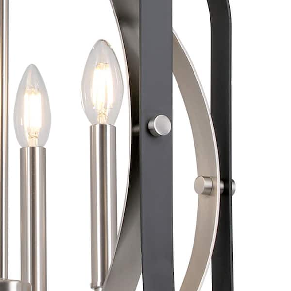 Luminosa 4-Light Black/Brushed Nickel Pendant LT1046 - The Home Depot