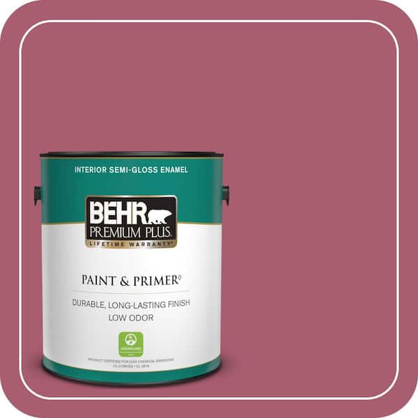 BEHR PREMIUM PLUS 1 gal. #MQ1-07 Shine Baby Shine Semi-Gloss Enamel Low Odor Interior Paint & Primer