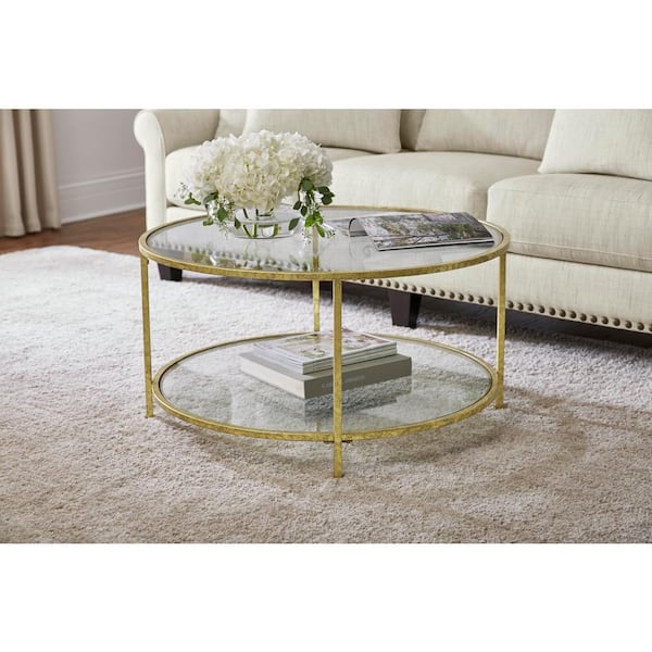 Home Decorators Collection Bella 34 In, 30 Inch Round Coffee Table Gold
