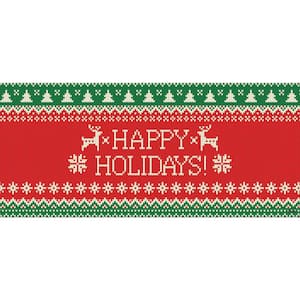 7 ft. x 16 ft. Ugly Christmas Sweater Happy Holidays-Christmas Garage Door Decor Mural for Double Car Garage