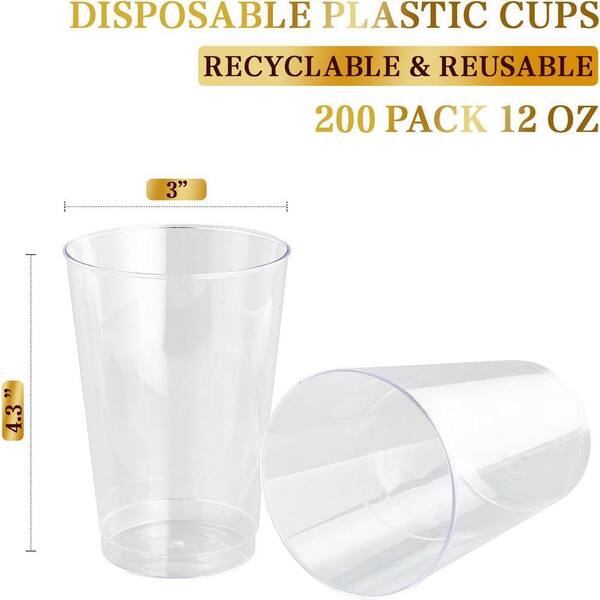 Lynzavix 3 in. Clear Silver Disposable Plastic Cups Tumblers Heavy-duty for  Party Events 200 Per Case 29DPH005599