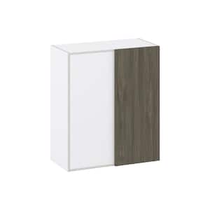 30 in. W x 35 in. H x 14 in. D Medora Textured Slab Walnut Shaker Assembled Wall Blindcorner Kitchen Cabinet