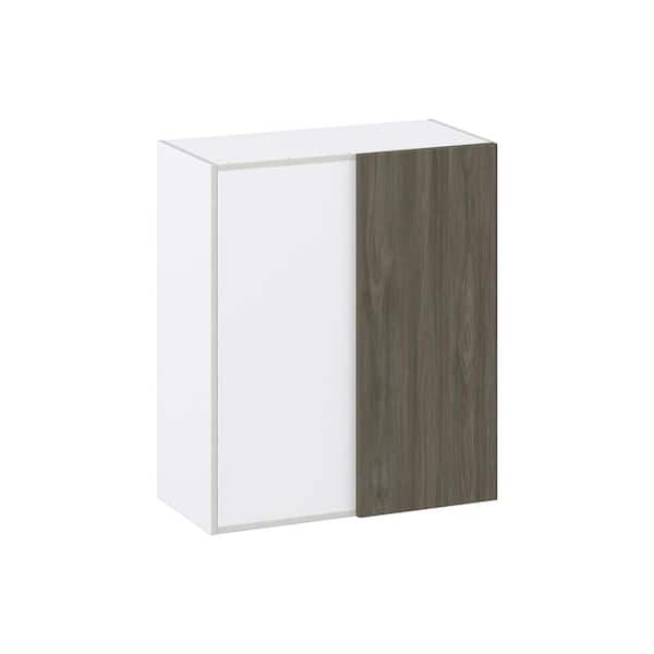 Timberline Slab Walnut Shaker Assembled Wall Blindcorner Right Kitchen Cabinet (30 in. W x 35 in. H x 14 in. D)