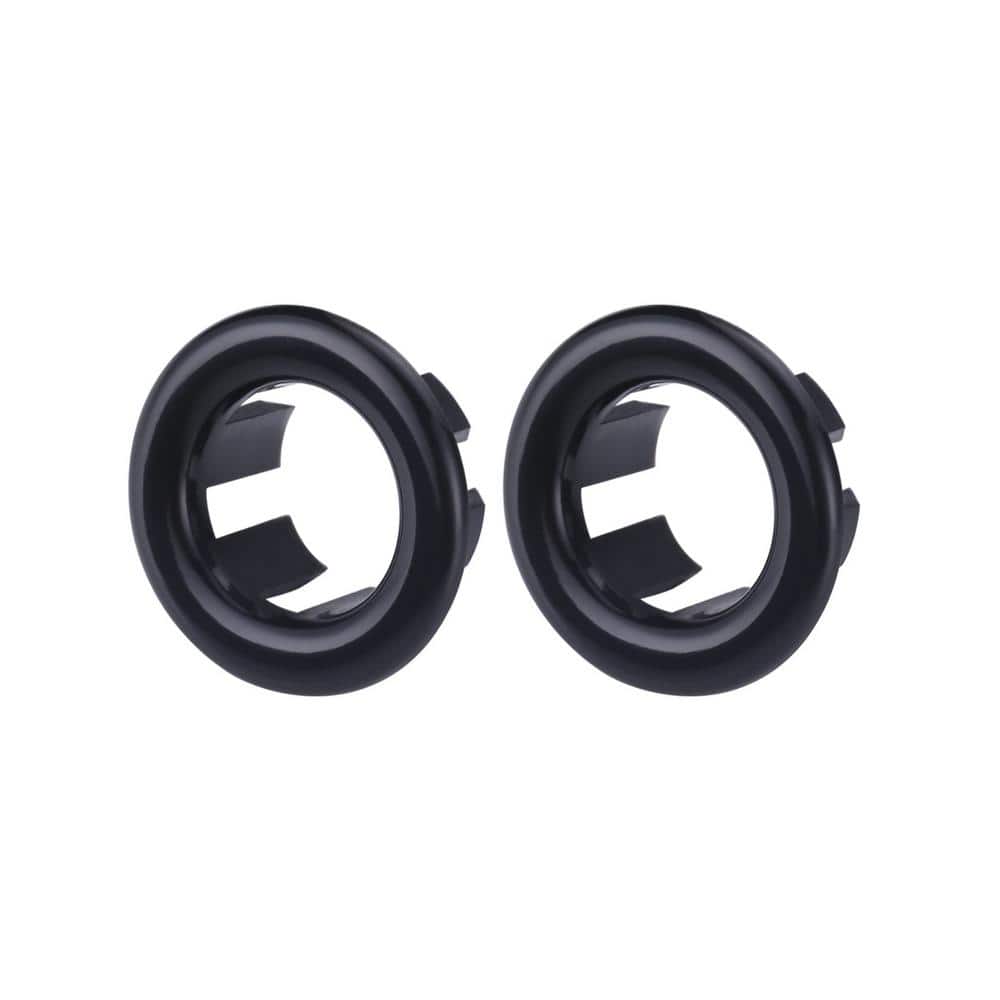 WOWOW 1.2 in. Plastic Sink Basin Trim Overflow Cover Insert in Hole Round  Caps in Matte Black (2-Pack) K1003B-2-BHHD The Home Depot