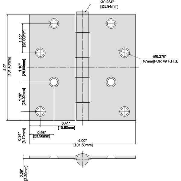 Door Hinges Dimensions