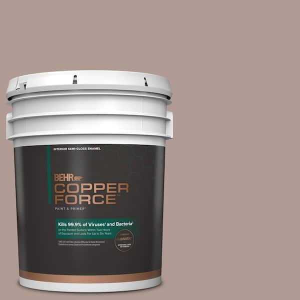 COPPER FORCE 5 gal. #N170-4 Coffee with Cream Semi-Gloss Enamel Virucidal and Antibacterial Interior Paint & Primer