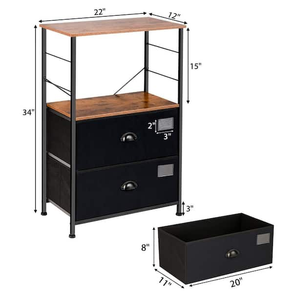 black dresser and end table