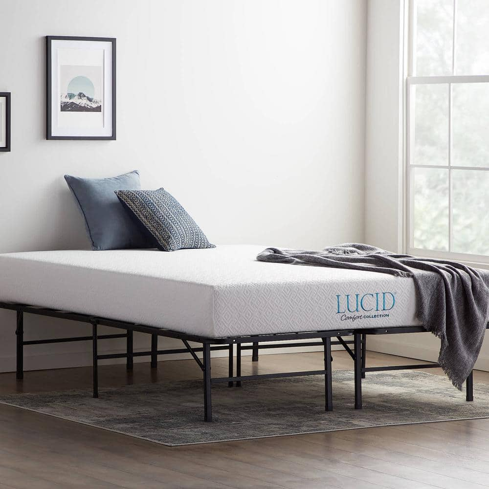 Lucid Comfort Collection 14 In. Steel Platform Bed Frame - Queen ...