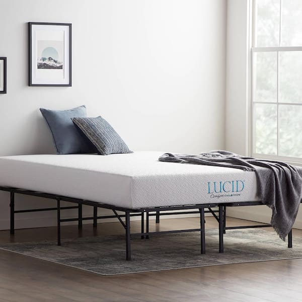 Lucid Comfort Collection 14 in. Steel Platform Bed Frame - Queen