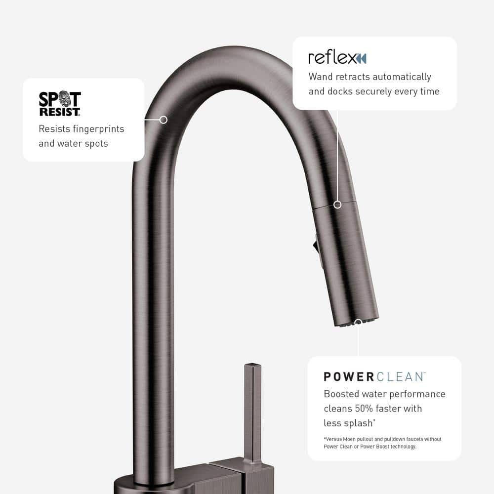 Modern Stainless Steel Pull-Down Kitchen Faucet with MotionSense Wave