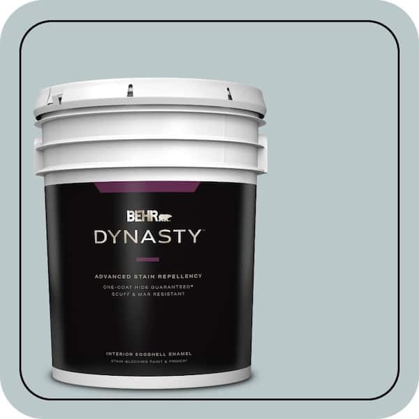 BEHR DYNASTY 5 Gal. #N470-2A Dusted Blue Eggshell Enamel Interior Stain-Blocking Paint and Primer