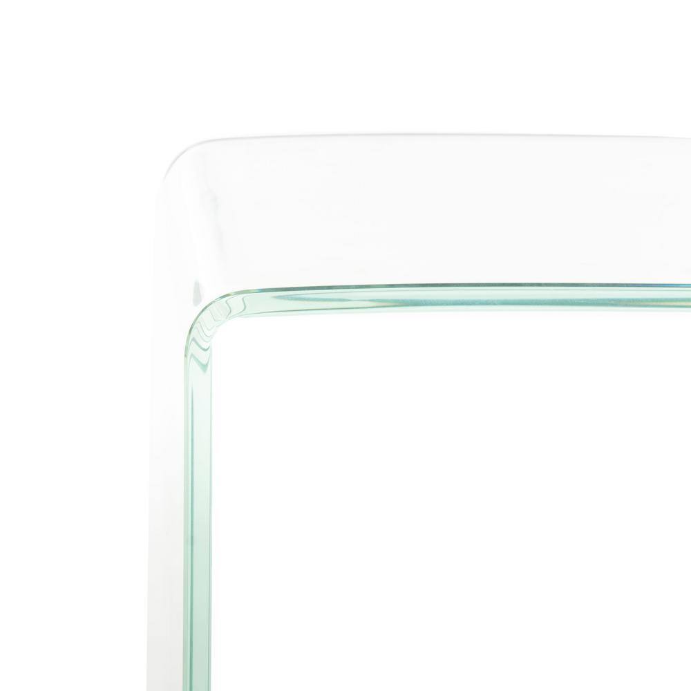 Transitional Clear to White Ombre Glass Console Table