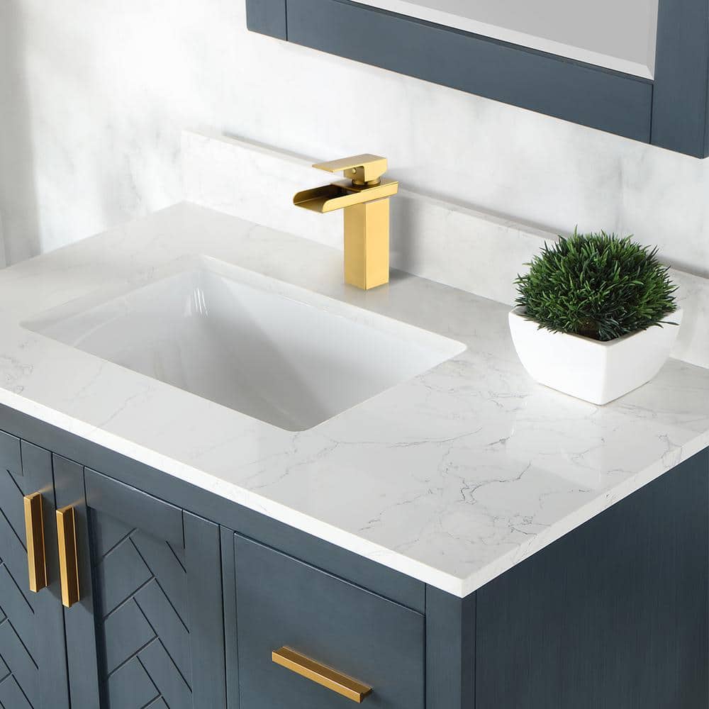 Brushed Gold Single-Handle Waterfall Bathroom Faucet