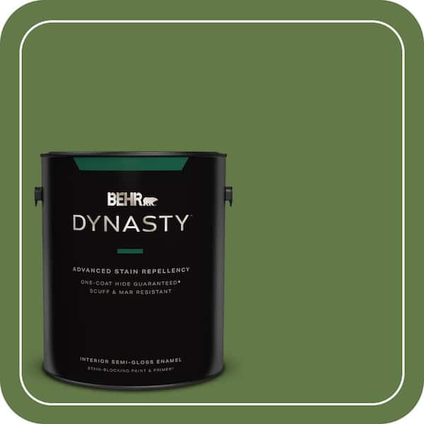 1 gal. #M370-7 Mown Grass Semi-Gloss Enamel Interior Stain-Blocking Paint & Primer