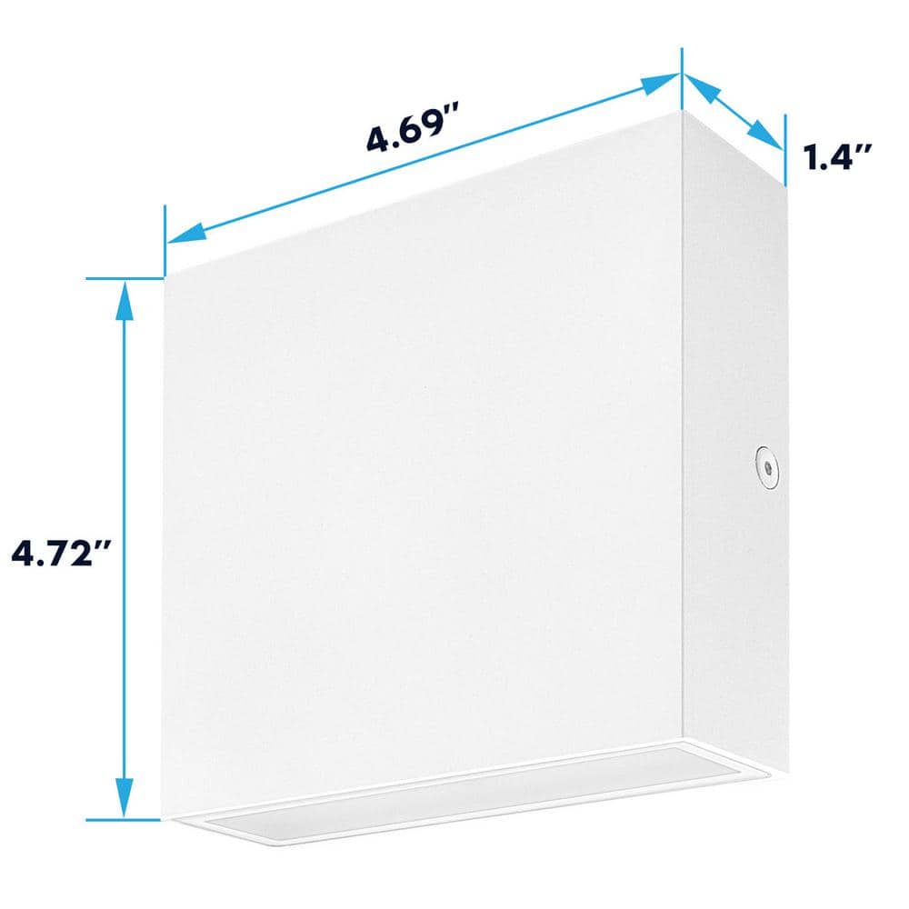 White Square LED Up and Down Wall Sconce