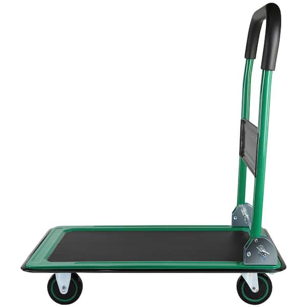 Unbranded Green Folding Moving Platform Hand Truck, 360-Degree Swivel Wheels with 330 lbs. Weight Capacity Serving Cart