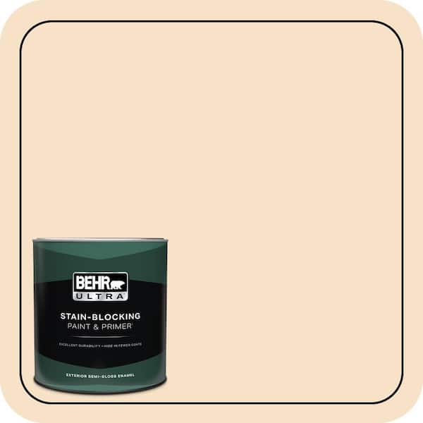 BEHR ULTRA 1 qt. #M250-1 Frosting Cream Semi-Gloss Enamel Exterior Paint & Primer