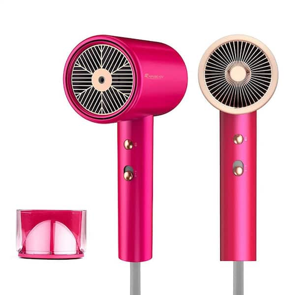 Aoibox 1800-Watt Water Ionic Hair Dryer with Magnetic Nozzle, 2-Speed and 3-Heat Settings in Pink