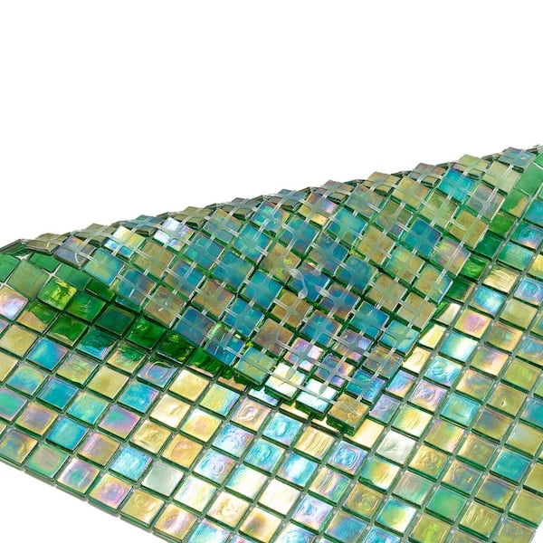 Skosh Glossy Emerald Green 11.6 in. x 11.6 in. Glass Mosaic Wall and Floor Tile (18.69 sq. ft./case) (20-pack)
