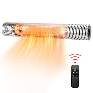 1500-Watt Silver Wall-Mounted Electric Infrared Space Heater Indoor and Outdoor With Remote
