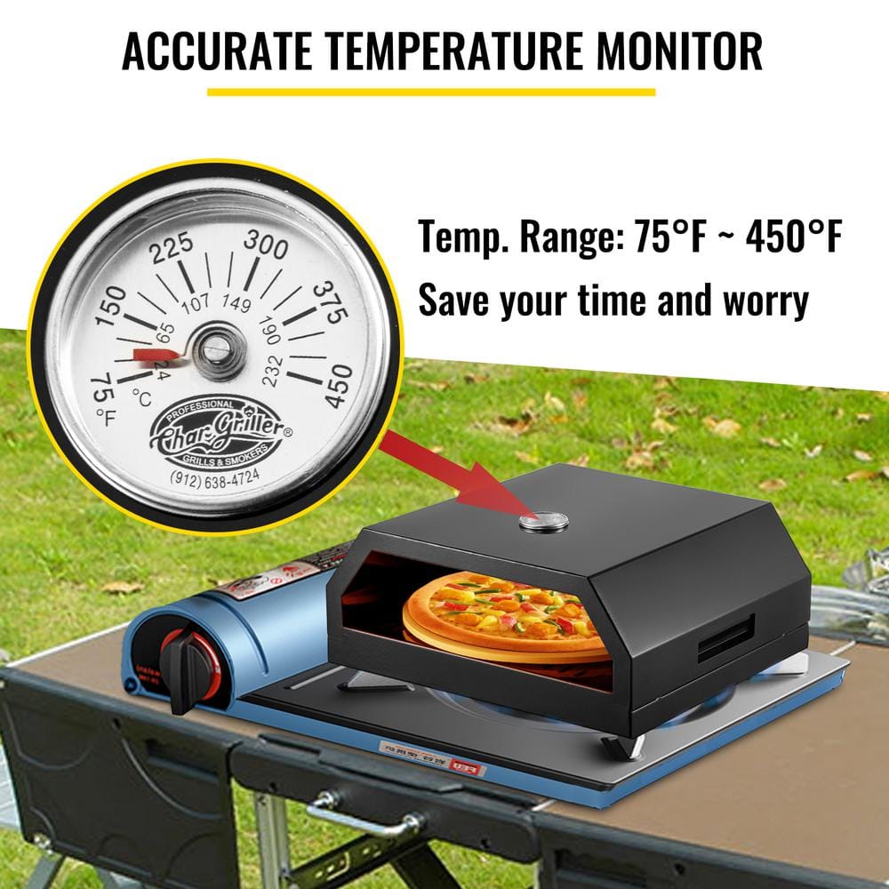 Black Stainless Steel Outdoor Gas Pizza Oven Kit with Accessories