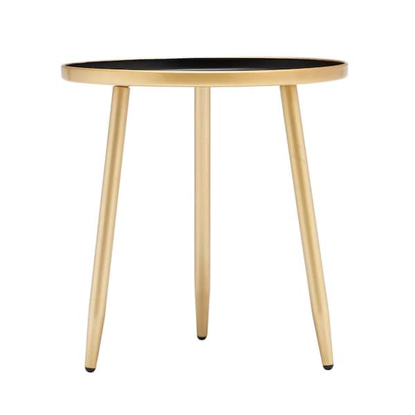 Winado Round Metal Top 3 Leg Gold Tray End Table 134328406135 The Home Depot Winado Round Metal Top 3 Leg Gold Tray, Round Particle Board Table With 3 Legs