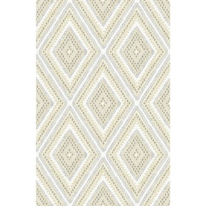 Zaya Light Yellow Tribal Diamonds Light Yellow Wallpaper Sample