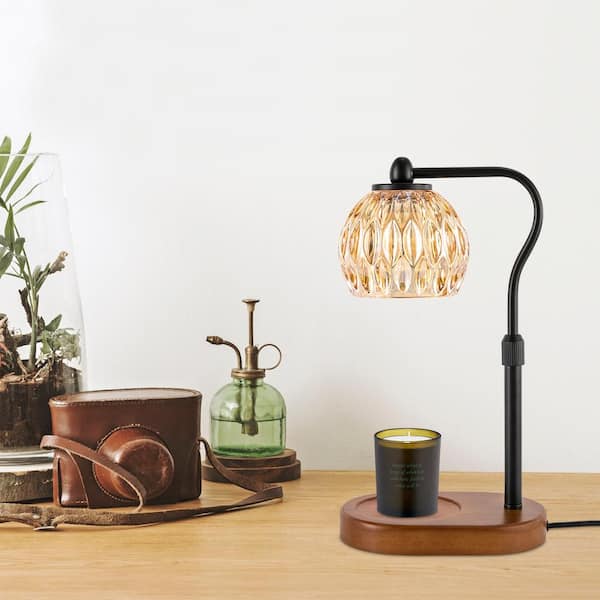 OUKANING 13.3 in. Brown and Black Modern Melting Wax Lamp