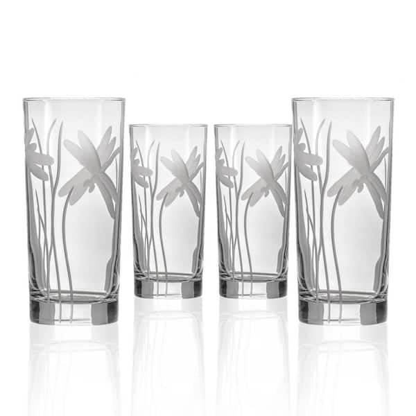 Rolf Glass Dragonfly 15 oz. Cooler Highball Drinking Glasses - Set of 4