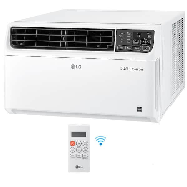 LG 23,500 BTU 230/208V Window Air Conditioner Cools 1450 Sq. Ft. with Dual Inverter, Wi-Fi Enabled and Remote in White