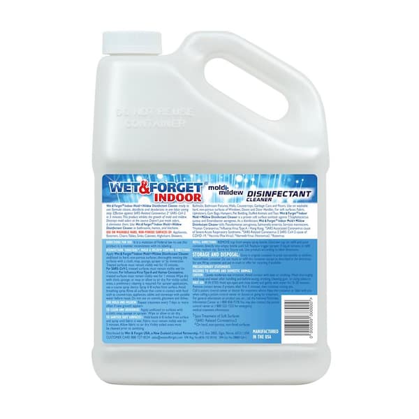 Wet & Forget Disinfectant Cleaner, Mold + Mildew, Indoor - 0.5 gallon (64 oz) 1.89 l