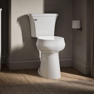 Highline Arc Extra Tall 12 in. Rough In 2-Piece 1.28 GPF Single Flush Round Toilet in White with Soft Close Seat