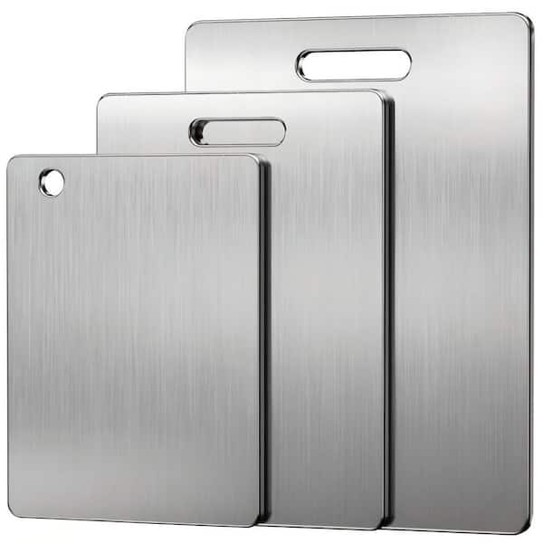 3-Piece Titanium Cutting Board Set, Food Grade Double-Sided Non Toxic Chopping Boards for Kitchen and Outdoor Camping