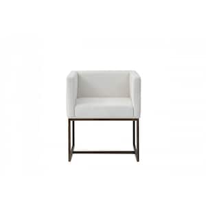 Valerie Off-White Fabric Cushioned Arm Chair