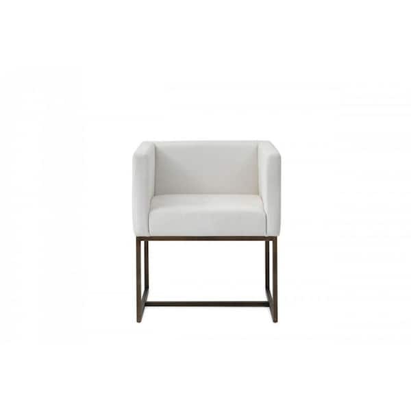 HomeRoots Valerie Off-White Fabric Cushioned Arm Chair