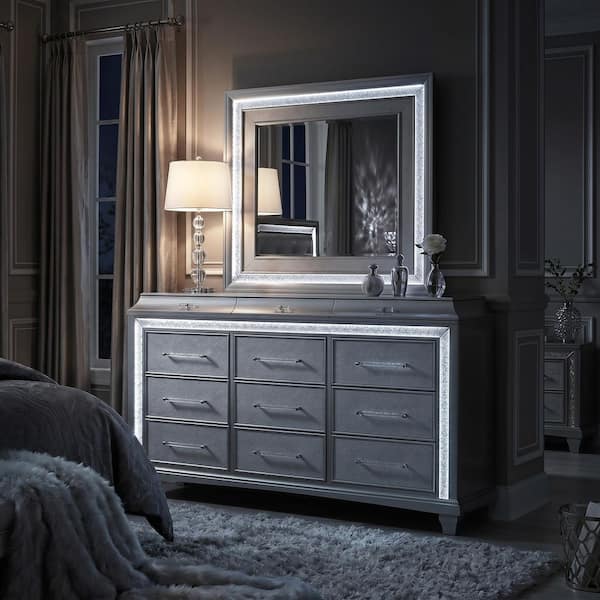 gemma silver dresser and mirror Dresser with Mirror