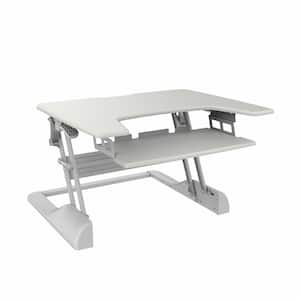32.5 in. Rectangular White Standing Desks with Adjustable Height