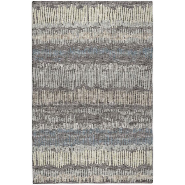 Dream Shag Premium Machine Washable Abstract ADS37 Gray 8 ft. x 10 ft. Area Rug