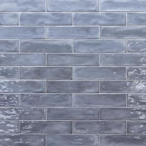 Rustico Blue 3 in. x 12 in. Glossy Ceramic Rectangular Wall Tile (10.763 sq. ft. /Case)