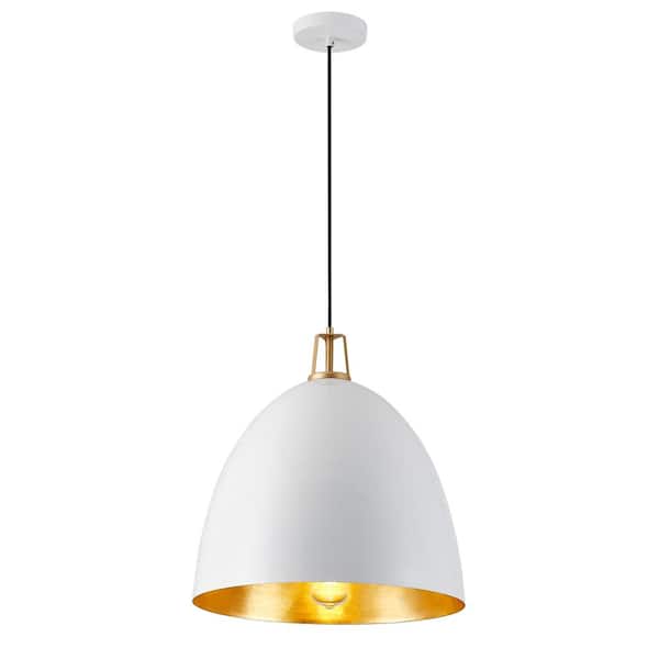 aiwen 40-Watt 1-Light Kitchen Island White Pendant Light Fixture Industrial Hanging Lighting Fixture
