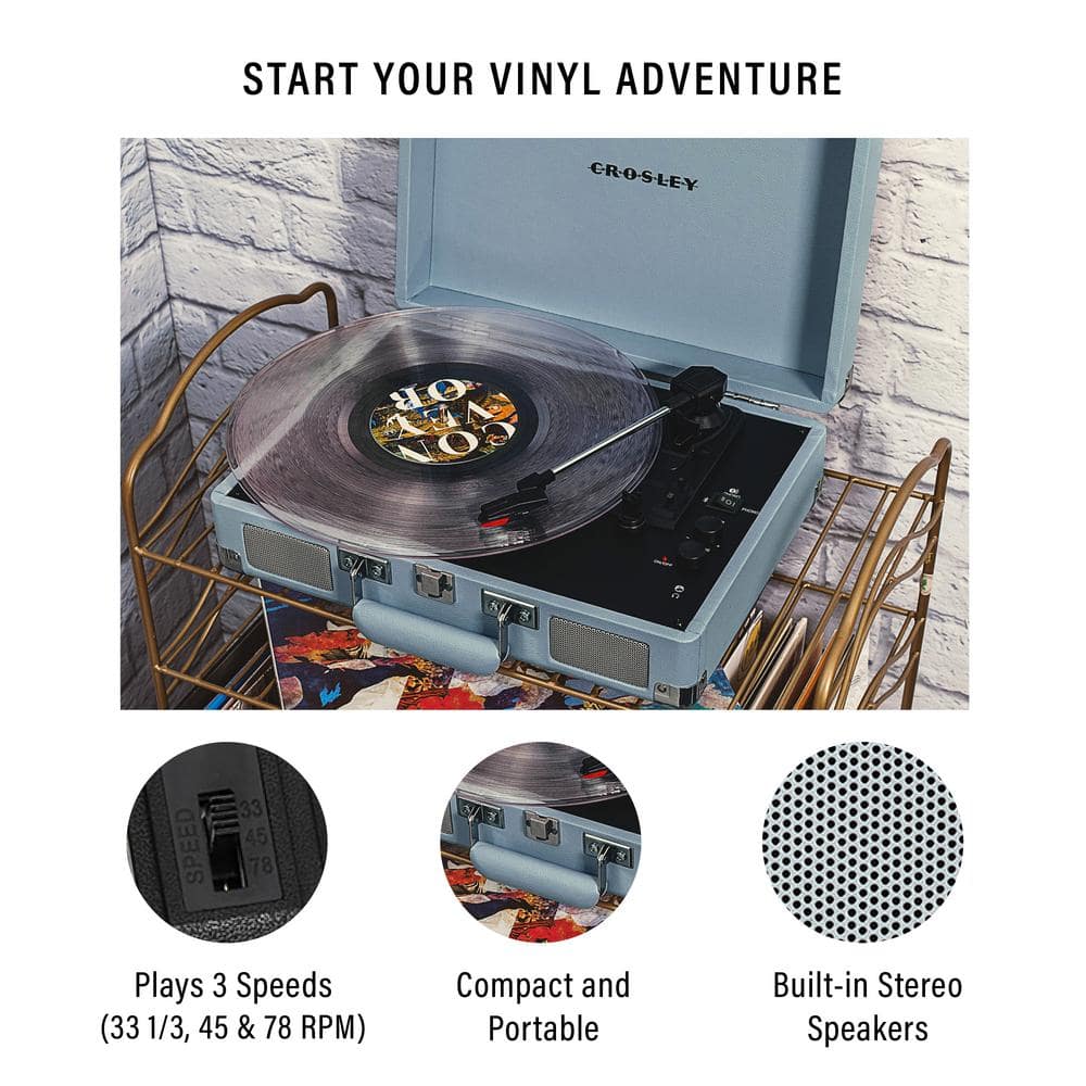 Tourmaline Portable Vintage Bluetooth Suitcase Record Player