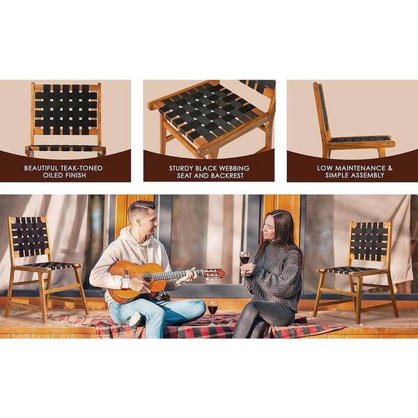 BALKENE HOME Sava Natural Wood Outdoor Indoor Armless Dining